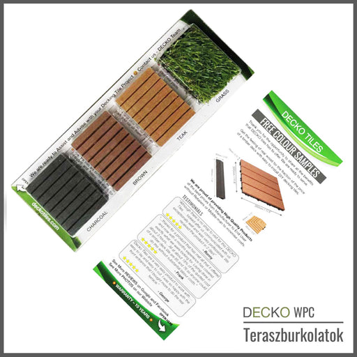 DECKO WPC Teraszburkolat Színminta - Térítésmentes, Ingyenes házhoz szállítással (880 Ft kezelési költséggel)