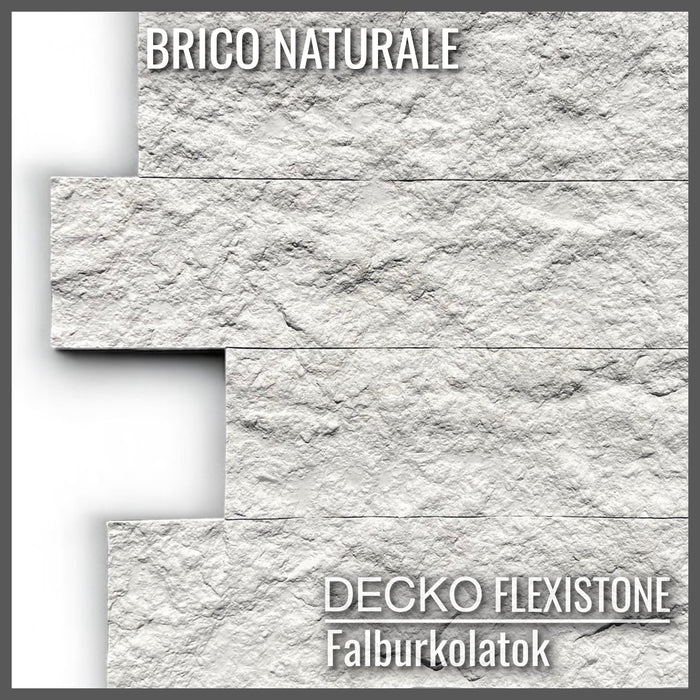 DECKO Flexistone hajlékony kőpanelek – <b>BRICO NATURALE</b> – 12 Darabos Doboz, Egymásba Illeszkedő, Öntapadós Panelek
