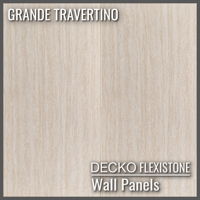 DECKO Flexistone hajlékony kőpanelek – <b>GRANDE TRAVERTINO</b> – 1200x600 mm Panelek Dobozban