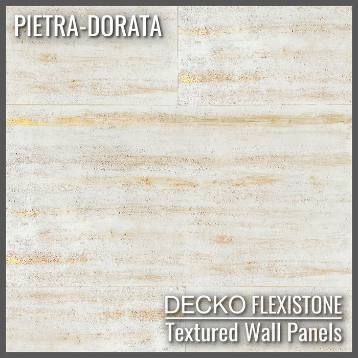 DECKO Flexistone Texturált Kőhatású Fali Panelek – PIETRA DORATA – 6 db-os doboz, 1200x600 mm panelek