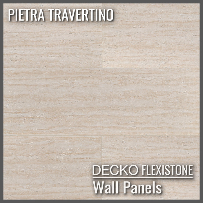 DECKO Flexistone hajlékony kőpanelek – <b>PIETRA TRAVERTINO</b> – 900x300 mm Panelek Dobozban
