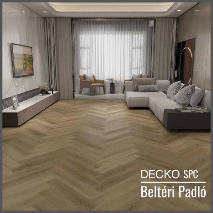 SPC Hibrid Vinyl Padló - <b>CHIARA Herringbone</b> - Kőkompozit, vízálló | DECKO (1,64 m²/doboz)