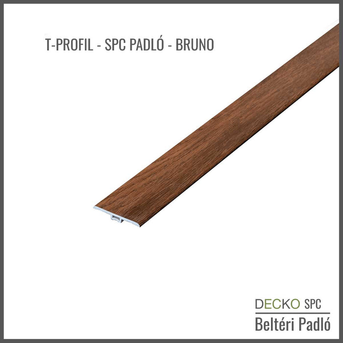 <b>T-Profil Burkolatváltó</b> SPC Hibrid Vinyl Padlóhoz | DECKO (1220x45x6 mm)