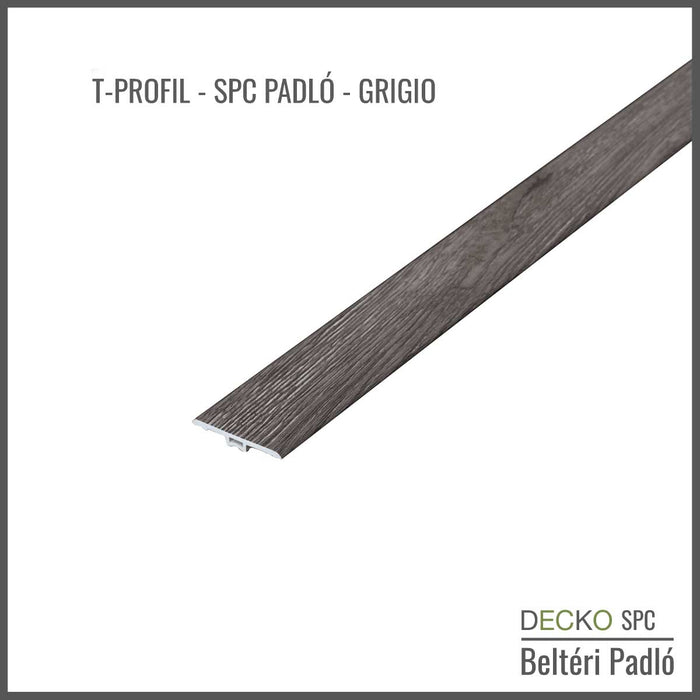 <b>T-Profil Burkolatváltó</b> SPC Hibrid Vinyl Padlóhoz | DECKO (1220x45x6 mm)