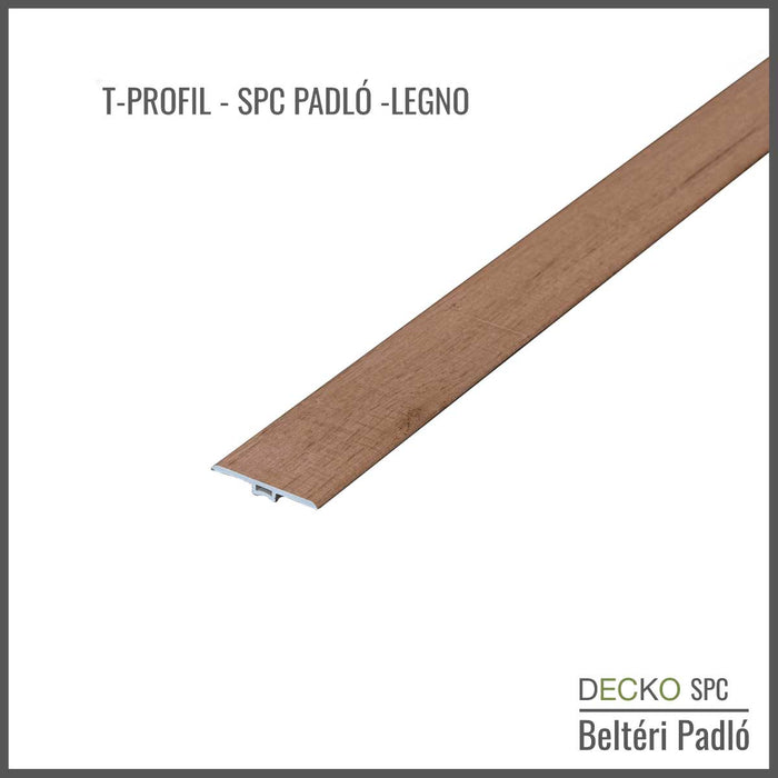 <b>T-Profil Burkolatváltó</b> SPC Hibrid Vinyl Padlóhoz | DECKO (1220x45x6 mm)
