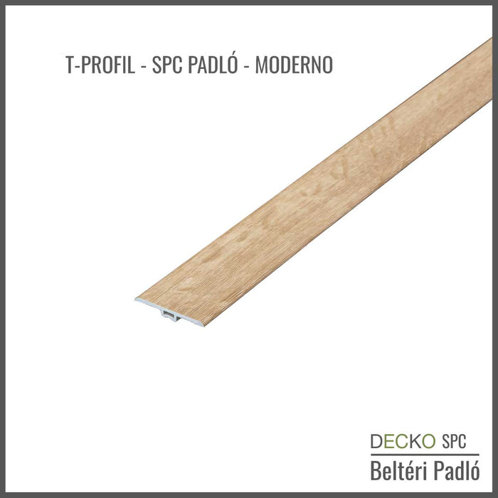<b>T-Profil Burkolatváltó</b> SPC Hibrid Vinyl Padlóhoz | DECKO (1220x45x6 mm)