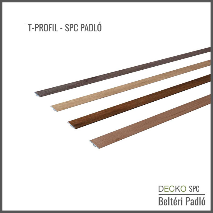 <b>T-Profil Burkolatváltó</b> SPC Hibrid Vinyl Padlóhoz | DECKO (1220x45x6 mm)