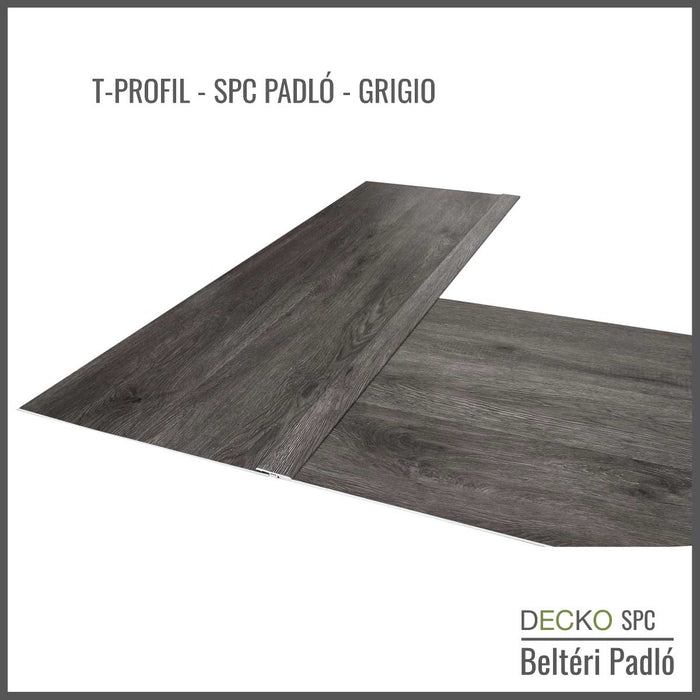 <b>T-Profil Burkolatváltó</b> SPC Hibrid Vinyl Padlóhoz | DECKO (1220x45x6 mm)
