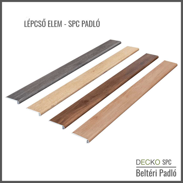 <b>Lépcsőelem </b> – SPC Hibrid Vinyl Padlóhoz | DECKO - (1220×115×24 mm) - Válassz színt