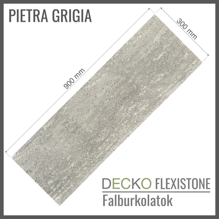 DECKO Flexistone hajlékony kőpanelek – <b>PIETRA GRIGIA</b> – 16 darabos doboz (900 x 300 mm-es panelek)