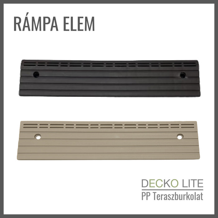 Teraszburkolat <b>Rámpaelem</b> - PP járólaphoz | DECKO Lite (304x60x20 mm) - (Egy darab)