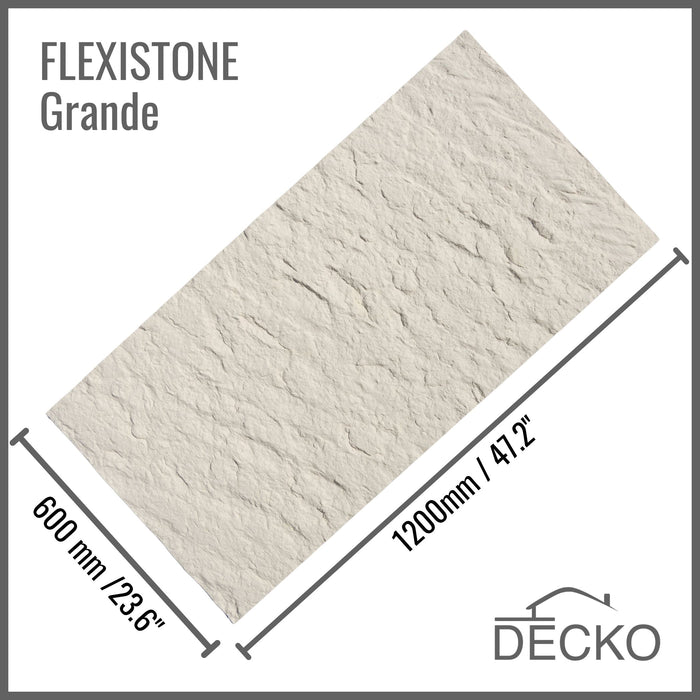 Hajlékony 3D kőhatású falpanelek – GRANDE BIANCO – 5 db-os csomag (1200x600mm-es panelek) - 3,6 m² | DECKO Flexistone