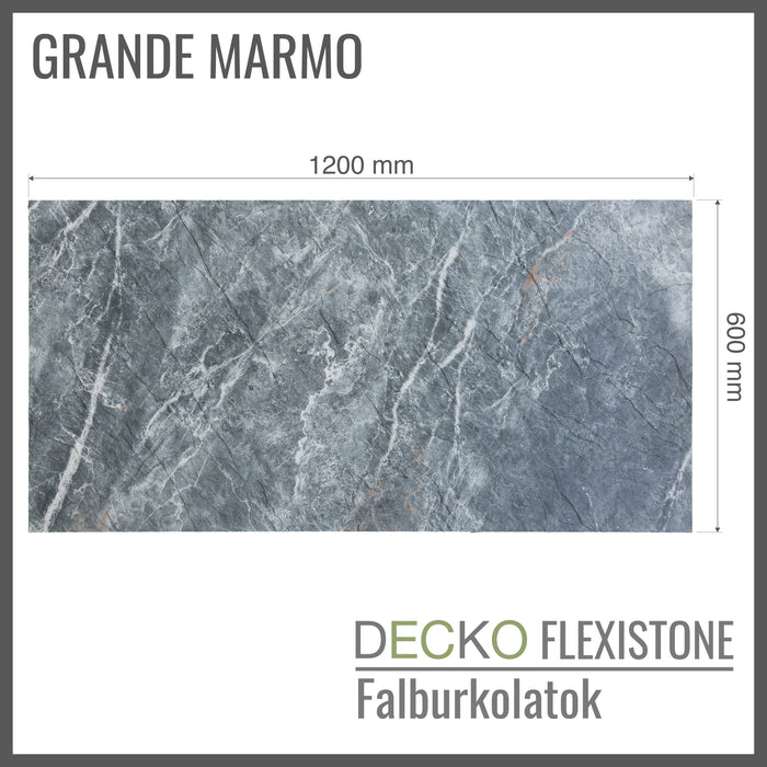 Hajlékony 3D kőhatású falpanelek  – <b>GRANDE MARMO</b> – 5 db-os csomag (1200x600mm-es panelek) - 3,6 m² | DECKO Flexistone