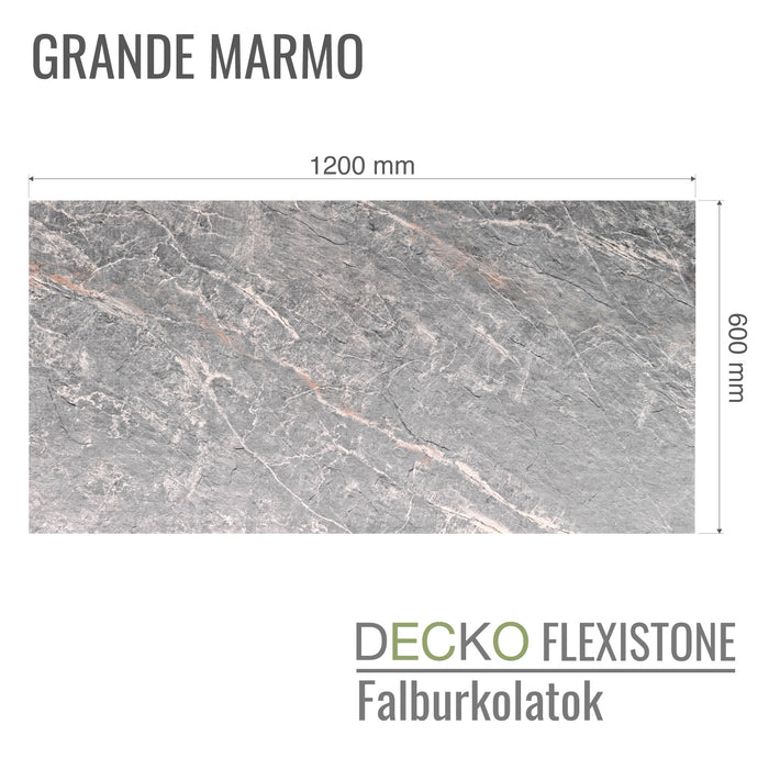 <b>DECKO Flexistone </b>hajlékony kőpanelek – <b>GRANDE MARMO</b> – 5 darabos doboz (1200x600mm-es panelek)