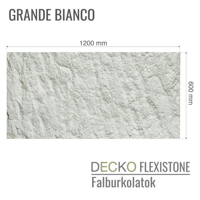 DECKO Flexistone hajlékony kőpanelek – <b>GRANDE BIANCO</b> – 5 darabos doboz (1200x600mm-es panelek)