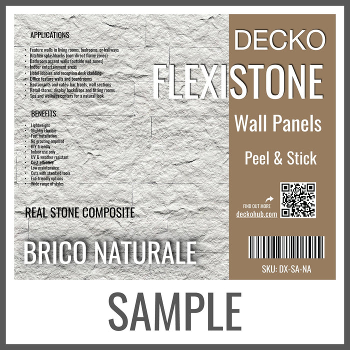 DECKO FLEXISTONE hajlékony kőpanel <b>MINTA - BRICO NATURALE</b> - Ingyenes szállítás