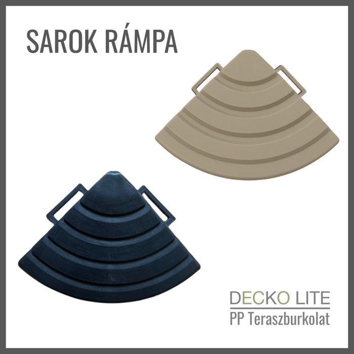 Teraszburkolat <b>Sarokelem</b> - PP járólaphoz | DECKO Lite (60x60x20 mm) - (Egy darab)