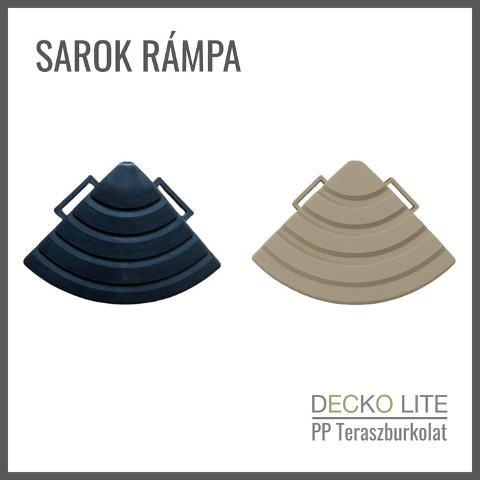 Teraszburkolat <b>Sarokelem</b> - PP járólaphoz | DECKO Lite (60x60x20 mm) - (Egy darab)