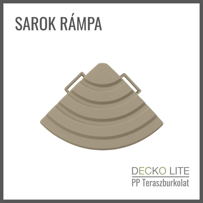 Teraszburkolat <b>Sarokelem</b> - PP járólaphoz | DECKO Lite (60x60x20 mm) - (Egy darab)