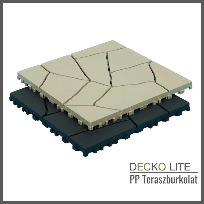 Teraszburkolat <b>Rámpaelem</b> - PP járólaphoz | DECKO Lite (304x60x20 mm) - (Egy darab)