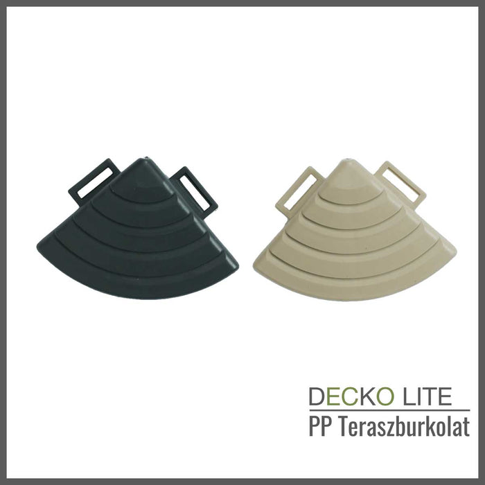 Teraszburkolat <b>Rámpaelem</b> - PP járólaphoz | DECKO Lite (304x60x20 mm) - (Egy darab)
