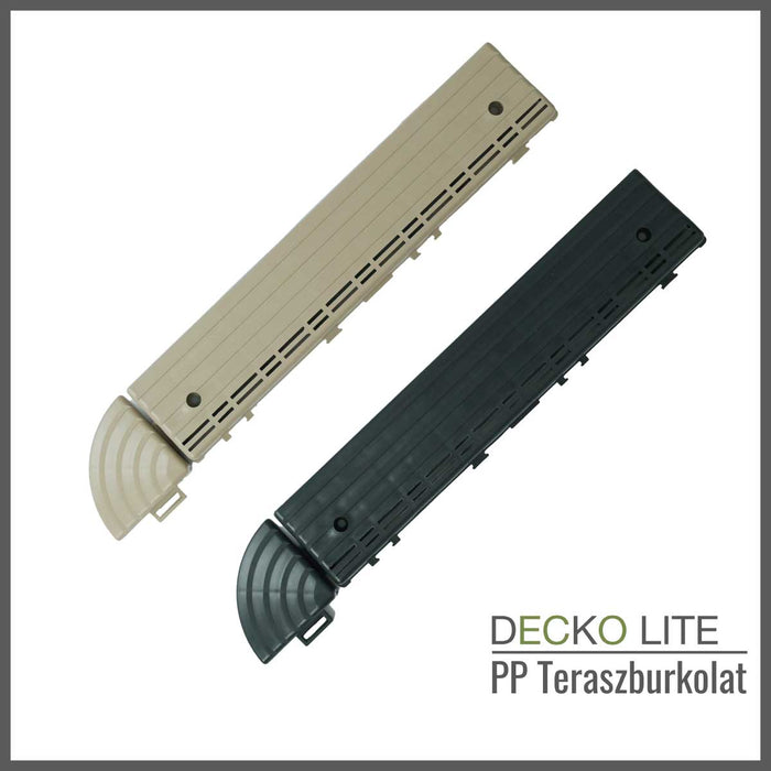 Teraszburkolat <b>Rámpaelem</b> - PP járólaphoz | DECKO Lite (304x60x20 mm) - (Egy darab)