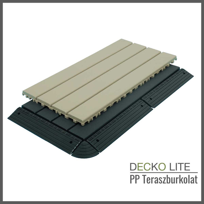 Teraszburkolat <b>Rámpaelem</b> - PP járólaphoz | DECKO Lite (304x60x20 mm) - (Egy darab)
