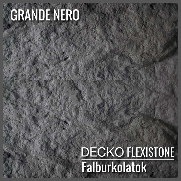 Hajlékony 3D kőhatású falpanelek – <b>GRANDE NERO</b> – 5 db-os csomag (1200x600mm-es panelek) - 3,6 m² | DECKO Flexistone