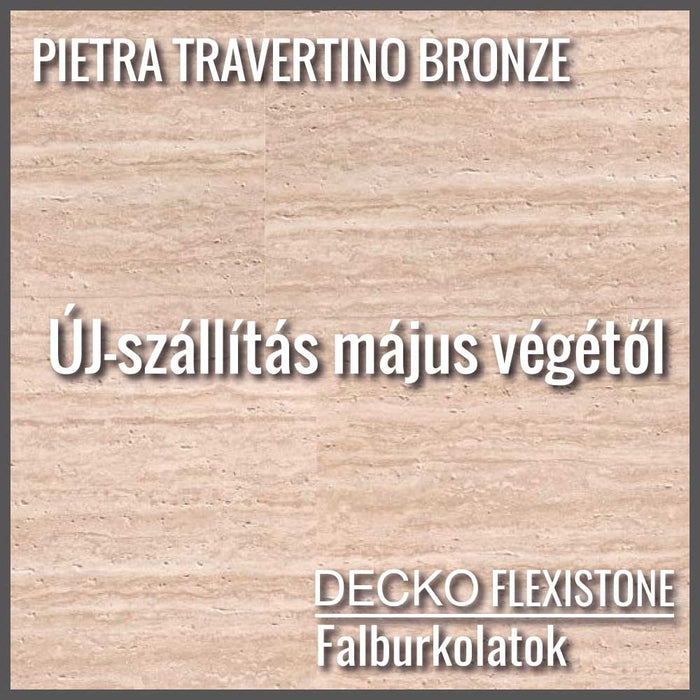 Hajlékony 3D kőhatású falpanelek – <b>PIETRA TRAVERTINO BRONZE</b> - 16 db-os csomag (900 × 300 mm-es panelek) – 4,32 m² | DECKO Flexistone