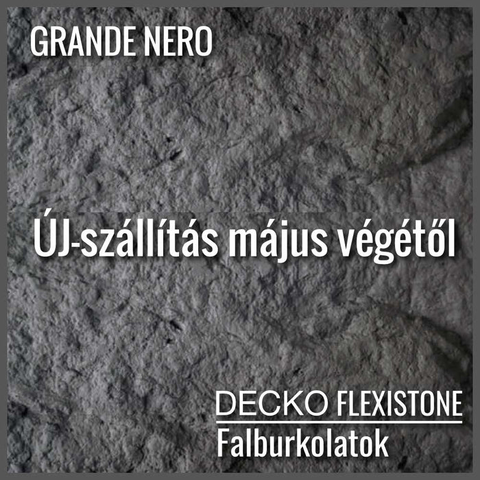 Hajlékony 3D kőhatású falpanelek – <b>GRANDE NERO</b> – 5 db-os csomag (1200x600mm-es panelek) - 3,6 m² | DECKO Flexistone