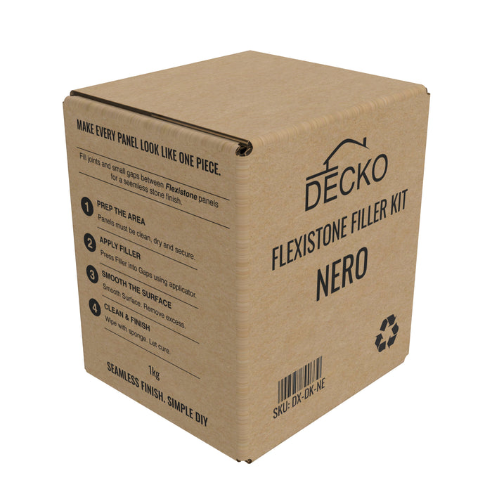 Hajlékony 3D kőhatású falpanelek – <b>GRANDE NERO</b> – 5 db-os csomag (1200x600mm-es panelek) - 3,6 m² | DECKO Flexistone