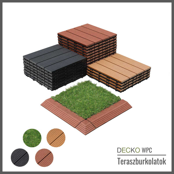 DECKO WPC Klikkelhető Teraszburkolat - Válassz Színt / DARAB - (300/300/200) Ár/db