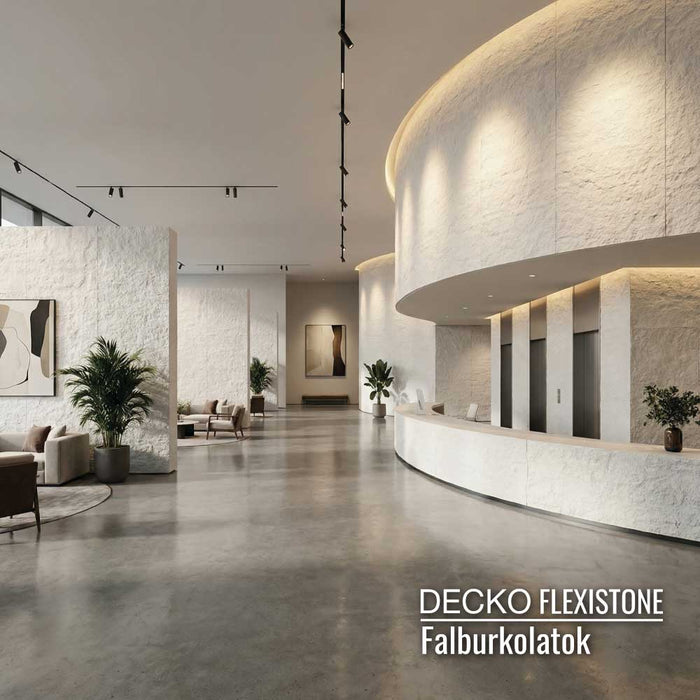 Hajlékony 3D kőhatású falpanelek - <b> DECKO Flexistone - MAXI BIANCO</b> - egyedi méretek 3000 × 1200 mm-ig