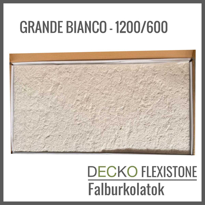 DECKO Flexistone hajlékony kőpanelek – <b>GRANDE BIANCO</b> – 5 darabos doboz (1200x600mm-es panelek)