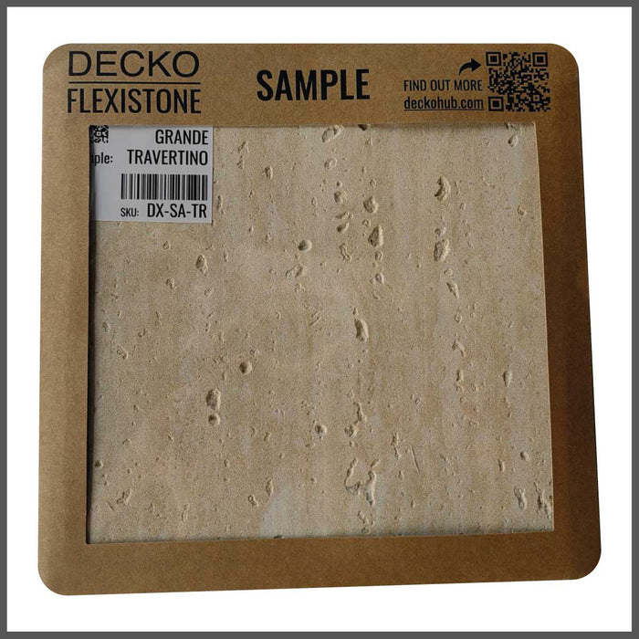 DECKO Flexistone hajlékony kőpanelek – <b>PIETRA TRAVERTINO</b> – 900x300 mm Panelek Dobozban