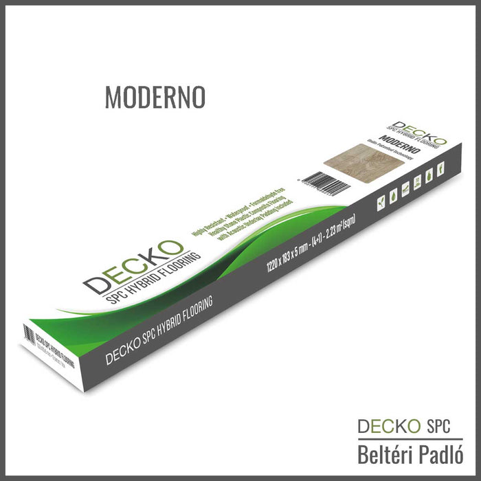 DECKO SPC Hybrid Beltéri Padló - <b>MODERNO</b> - 11.648 Ft/nm, Ár/doboz = 2.23 nm