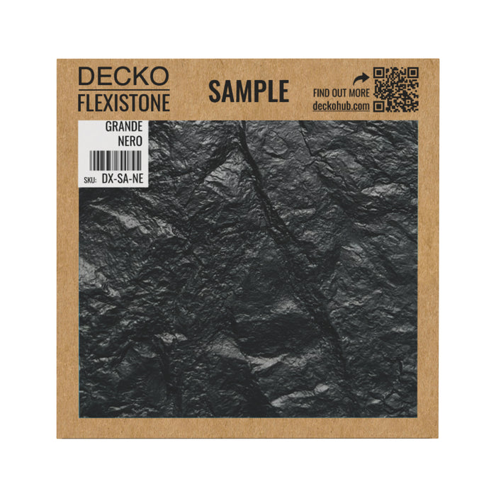 Hajlékony 3D kőhatású falpanelek – <b>GRANDE NERO</b> – 5 db-os csomag (1200x600mm-es panelek) - 3,6 m² | DECKO Flexistone