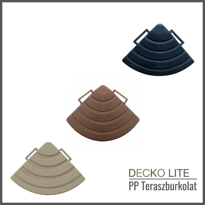 Teraszburkolat Sarokelem - PP járólaphoz | DECKO Lite (60x60x20 mm) - (Egy darab)