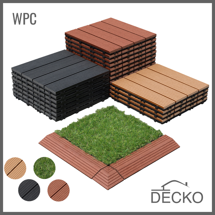 Teraszburkolat - Prémium WPC összepattintható járólap | DECKO (300x300x20 mm lap) - Válassz Színt - (Egy darab)