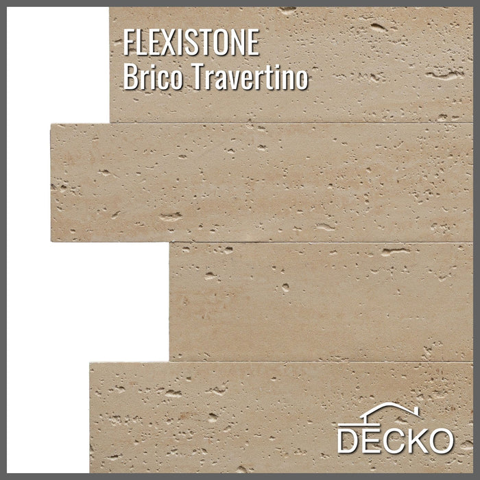 Hajlékony 3D kőhatású falpanelek MINTA - BRICO TRAVERTINO | DECKO Flexistone - Ingyenes szállítás