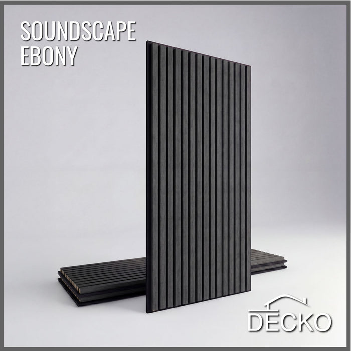 Akusztikus Falpanel – Hangelnyelő, Faerezetes – <b>EBONY Hosszú</b> (3 db/doboz - 1200×600x21 mm - <b>2,16 m<sup>2</sup></b>) | DECKO SOUNDSCAPE