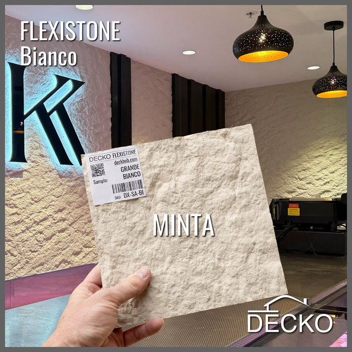 Hajlékony 3D kőhatású falpanelek MINTA - GRANDE BIANCO | DECKO Flexistone - Ingyenes szállítás