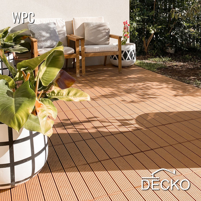 Teraszburkolat - Prémium WPC összepattintható járólap - TIK | DECKO (300x300x20 mm lap) - (Egy darab)