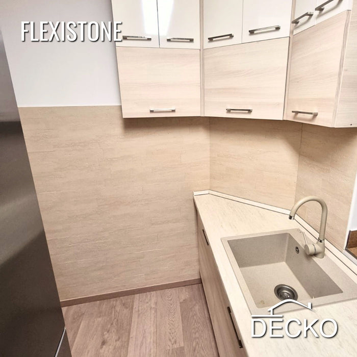 Hajlékony 3D kőhatású falpanelek MINTA - BRICO TRAVERTINO | DECKO Flexistone - Ingyenes szállítás