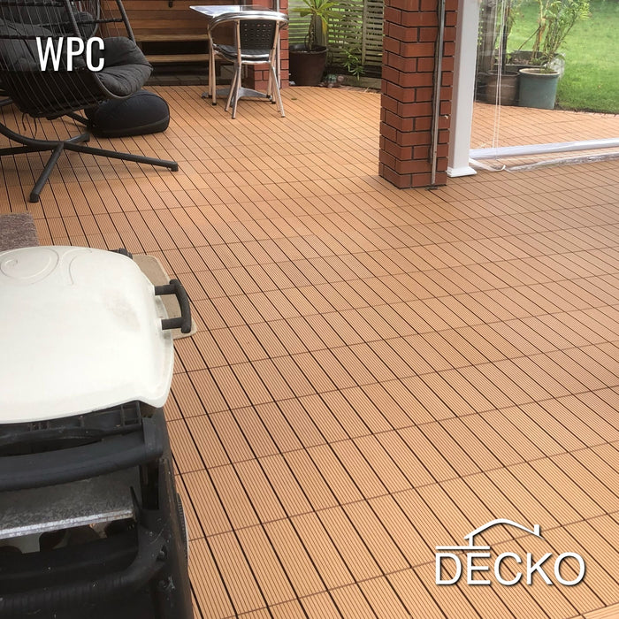 Teraszburkolat - Prémium WPC összepattintható járólap - TIK | DECKO (300x300x20 mm lap) - (Egy darab)