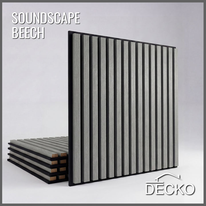 Akusztikus Falpanel – Hangelnyelő, Faerezetes – <b>BEECH Négyzet</b> - (5 db/doboz - 600×600x21 mm - <b>1,8 m<sup>2</sup></b>) | DECKO SOUNDSCAPE