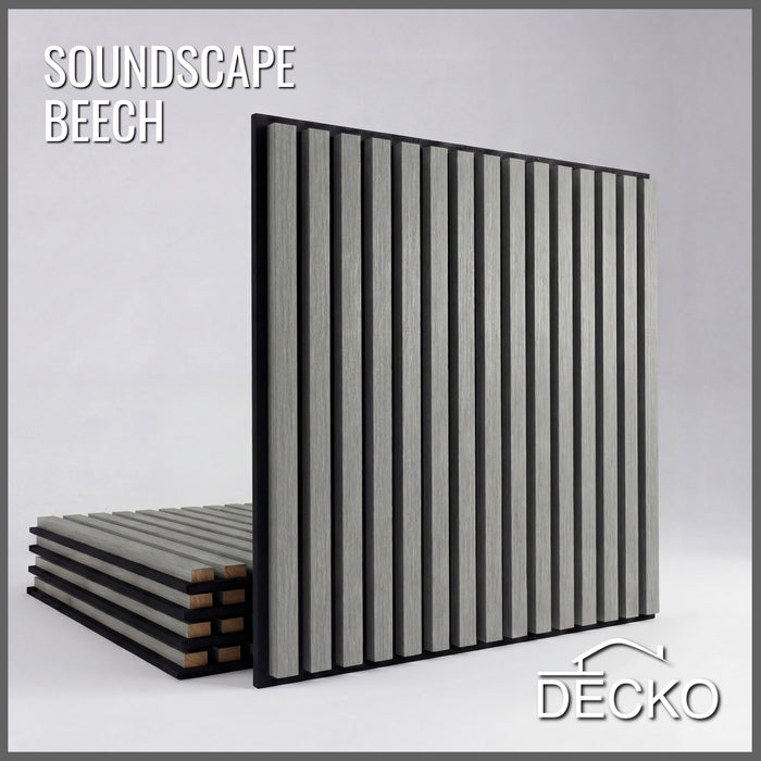 Akusztikus Falpanel – Hangelnyelő, Faerezetes – <b>BEECH Négyzet</b> - (5 db/doboz - 600×600x21 mm - <b>1,8 m<sup>2</sup></b>) | DECKO SOUNDSCAPE
