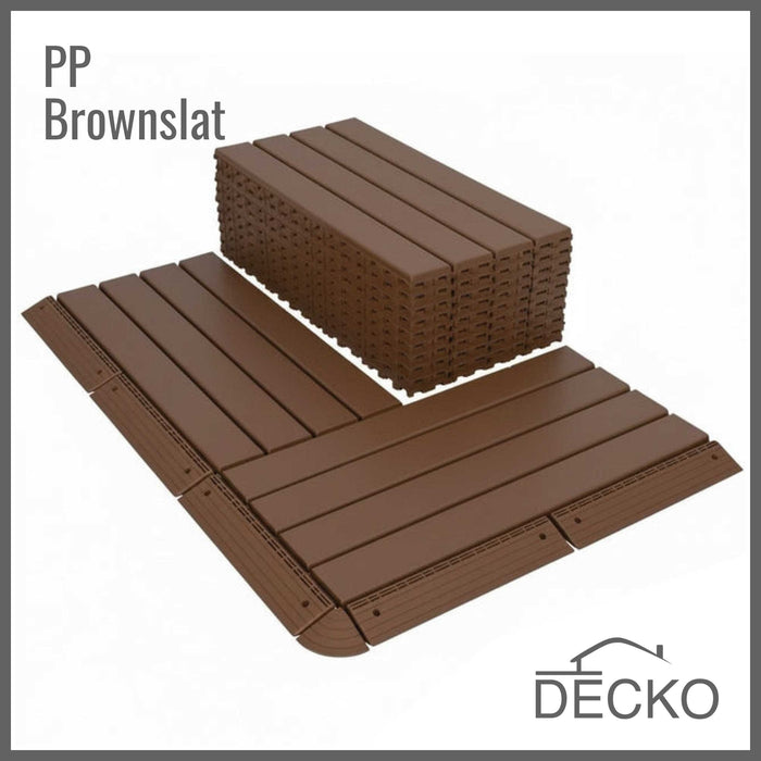 Teraszburkolat - BROWNSLAT - összepattintható PP járólap – újrahasznosítható prémium polipropilénnel | DECKO Lite (608x304x20 mm) - (Egy darab)