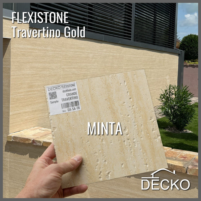 Hajlékony 3D kőhatású falpanelek MINTA - GRANDE TRAVERTINO GOLD | DECKO Flexistone - Ingyenes szállítás