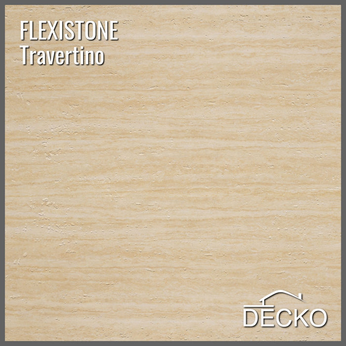 Hajlékony 3D kőhatású falpanelek – GRANDE TRAVERTINO – 6 db-os csomag (1200x600mm-es panelek) - 4,32 m² | DECKO Flexistone